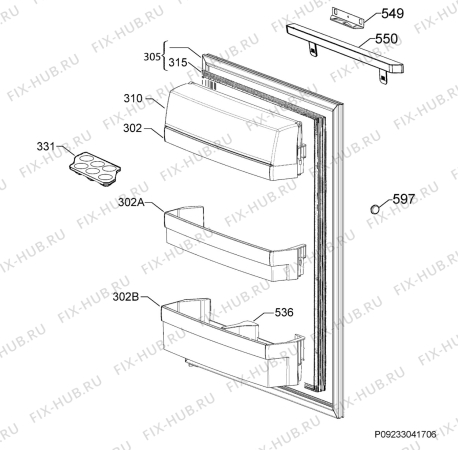 Взрыв-схема холодильника Electrolux IK161SR - Схема узла Door